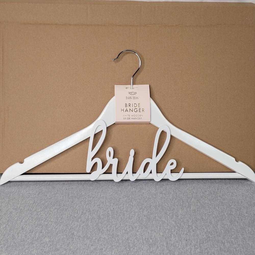 David's Bridal Wooden Bride Hanger Wedding Dress NEW!